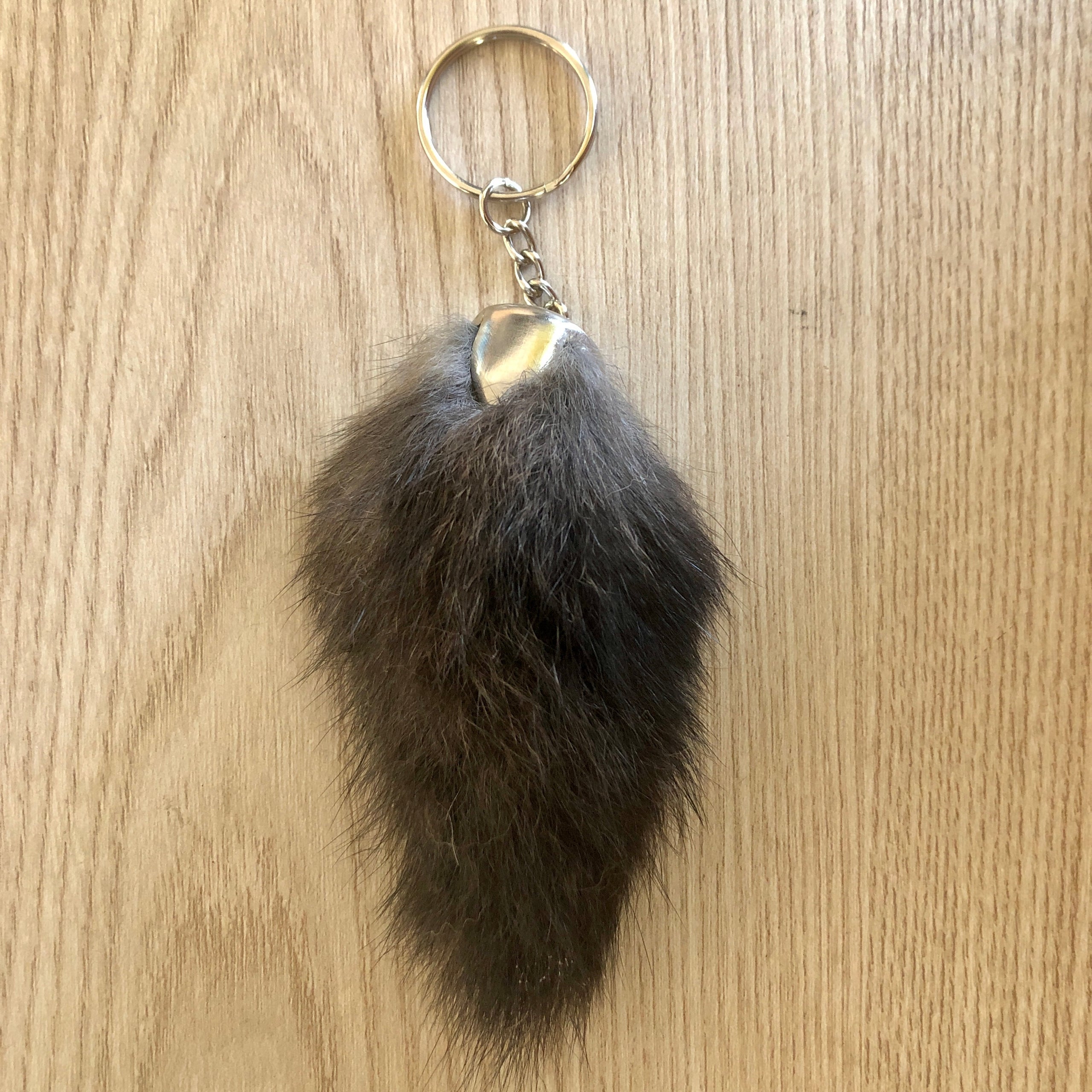 Rabbit tail keychain